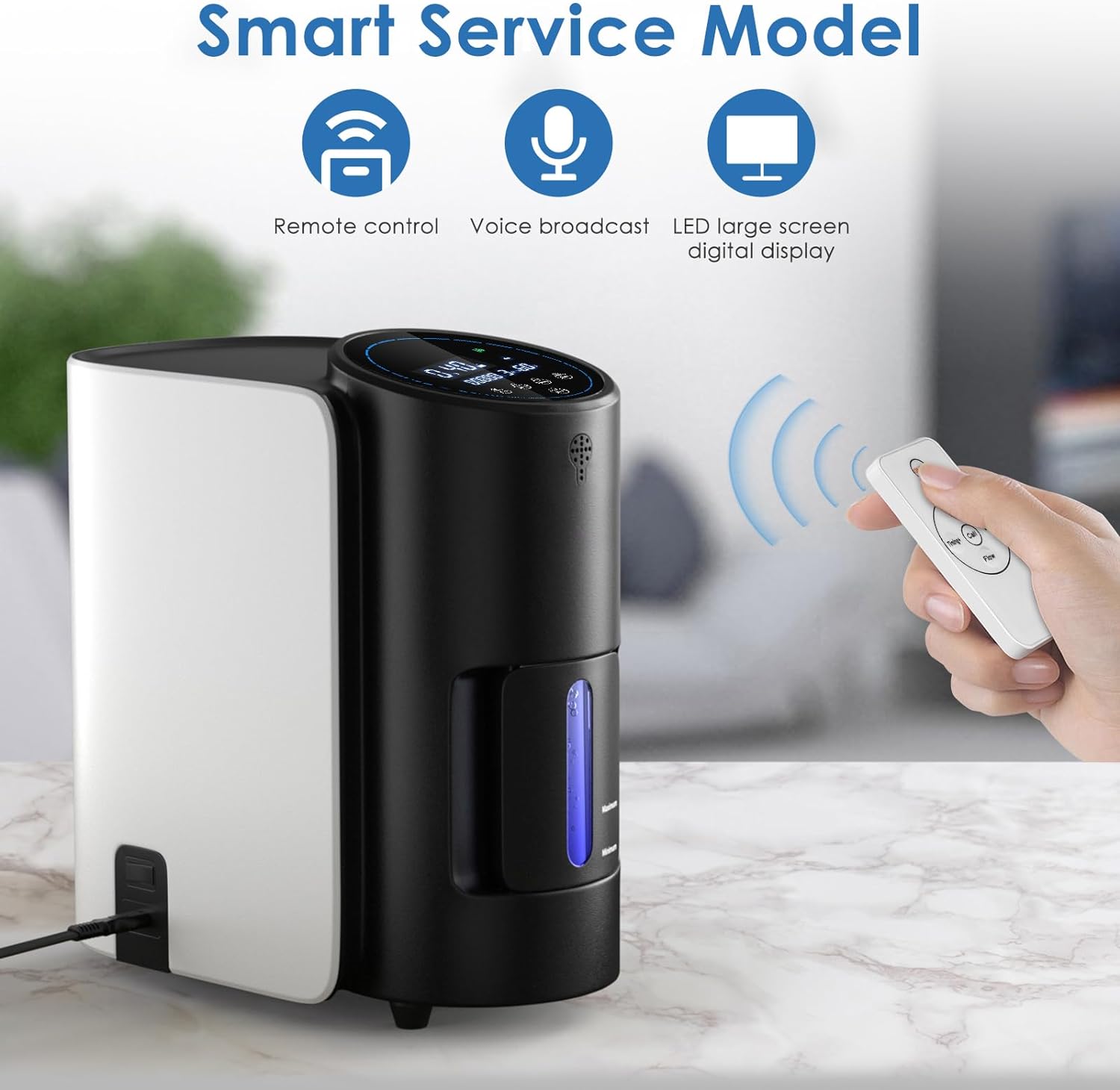 2 in 1 Oxygen Concentrator for Home Travel Use, Portable Oxygen Concentrator, Continuous 1-7L Adjustable Oxygen Flow (Only for The US)