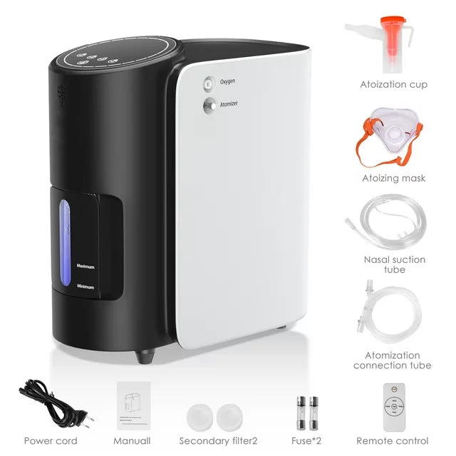 2 in 1 Oxygen Concentrator for Home Travel Use, Portable Oxygen Concentrator, Continuous 1-7L Adjustable Oxygen Flow (Only for The US)