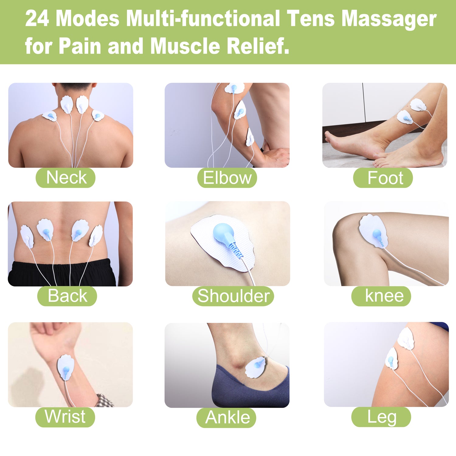 Dual Channel TENS EMS Unit 24 Modes Muscle Stimulator